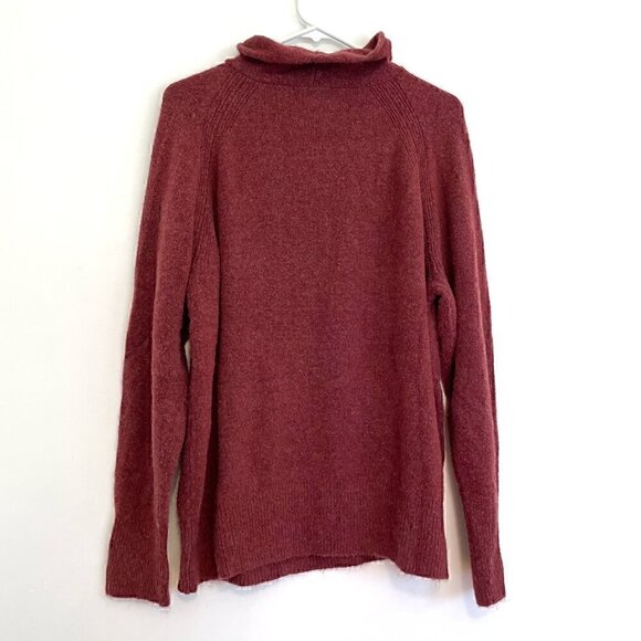 AVA & VIV Plus Size Raspberry Red Burgundy Marled Mock Neck Turtleneck ? Sweater - Picture 9 of 10
